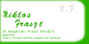 miklos fraszt business card